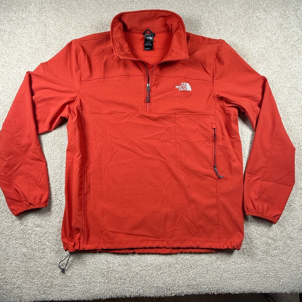 The North Face Mens XL Red Apex Bionic Half Zip Softshell Pullover Jacket